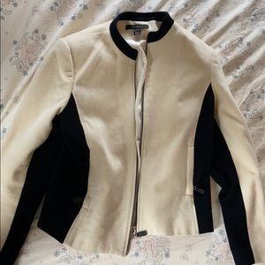 Black and White Louben Wool Cashmere Blazer